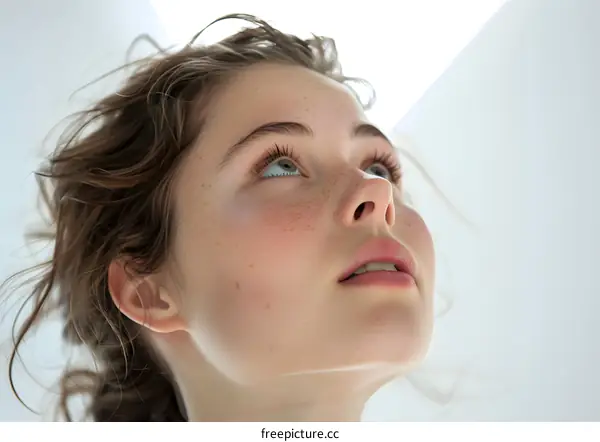 Looking Up Woman Face