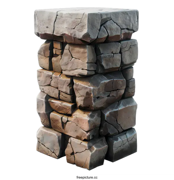 [Transparent Background PNG]Stone Pillar on transparent background