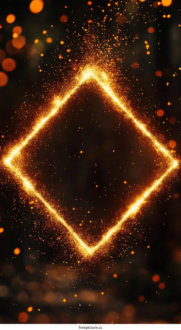 Abstract Diamond Shape with Sparkles