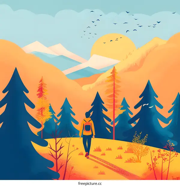 Hiking Through a Scenic Mountain Landscape