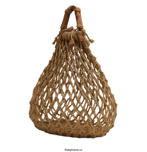 [Transparent Background PNG]Handmade Vintage Fishing Net Bag