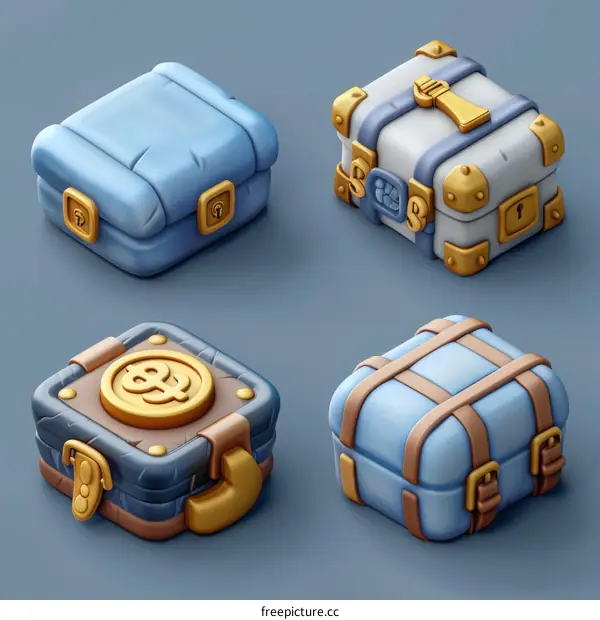 isometric treasure chests
