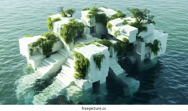 Overgrown White Structure in the Ocean