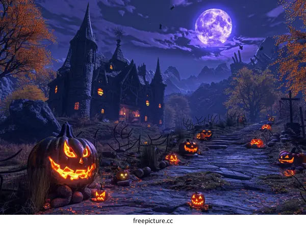 Halloween Pumpkin Lantern Castle