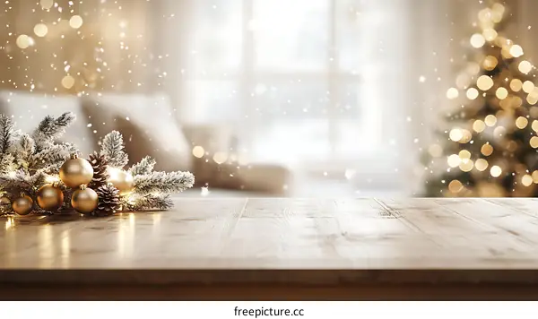 Christmas Interior Decoration Scene Illustration