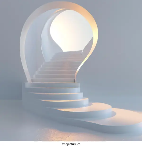 Surreal Stairway to Heaven in White