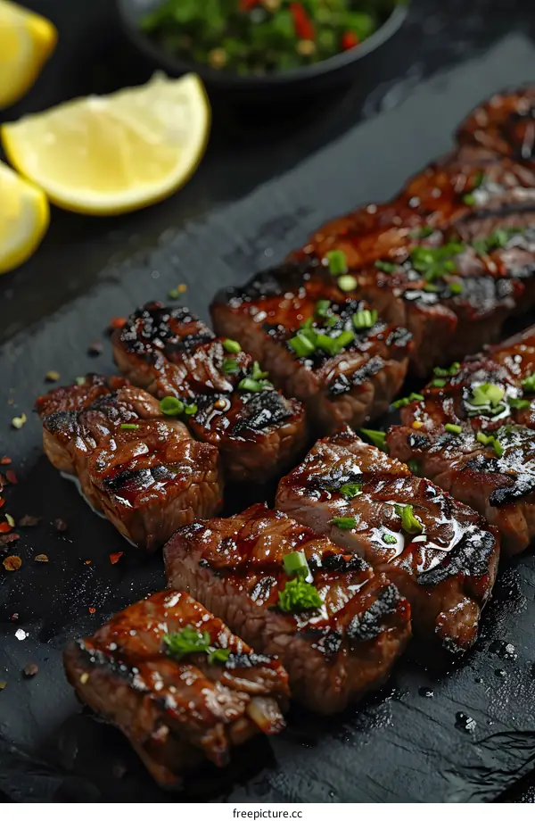 Beef steak with lemon