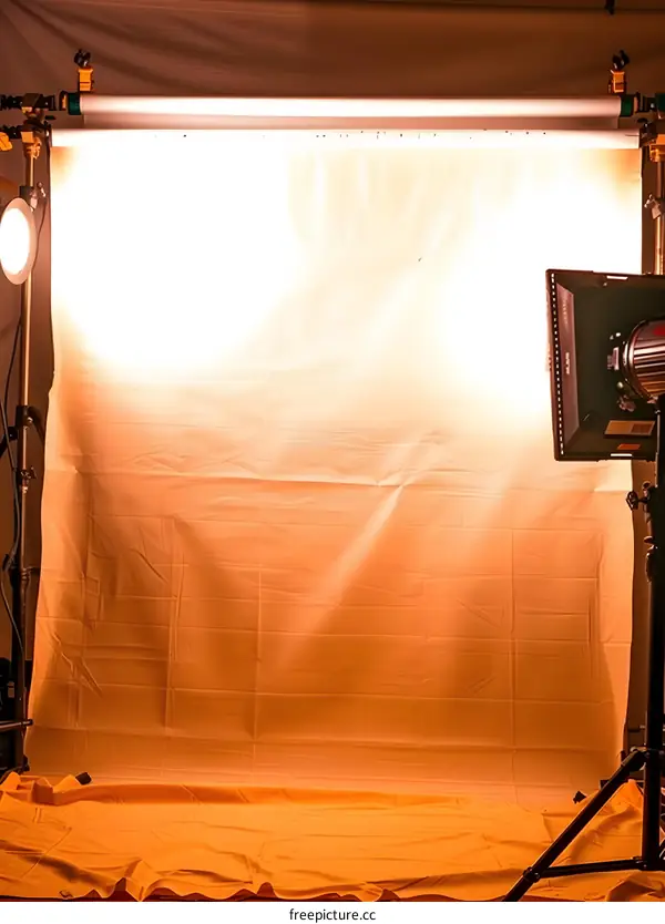 Studio Setup with Backdrop and Lights