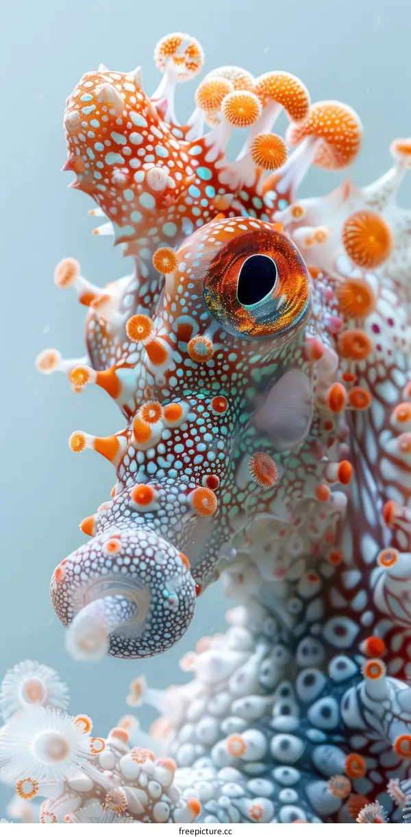 A Stunning Close-Up of a Multi-Colored Seahorse