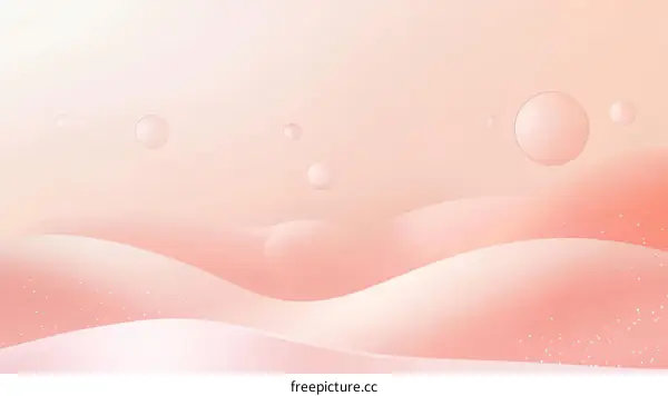 Abstract Pastel Pink Liquid Background with Bubbles
