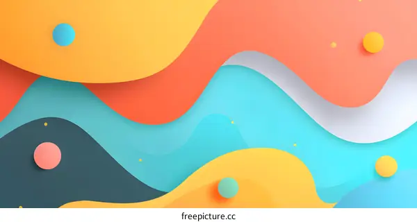 Abstract Colorful Background with Wavy Shapes
