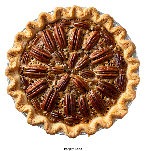 [Transparent Background PNG]Overhead View Pecan Pie