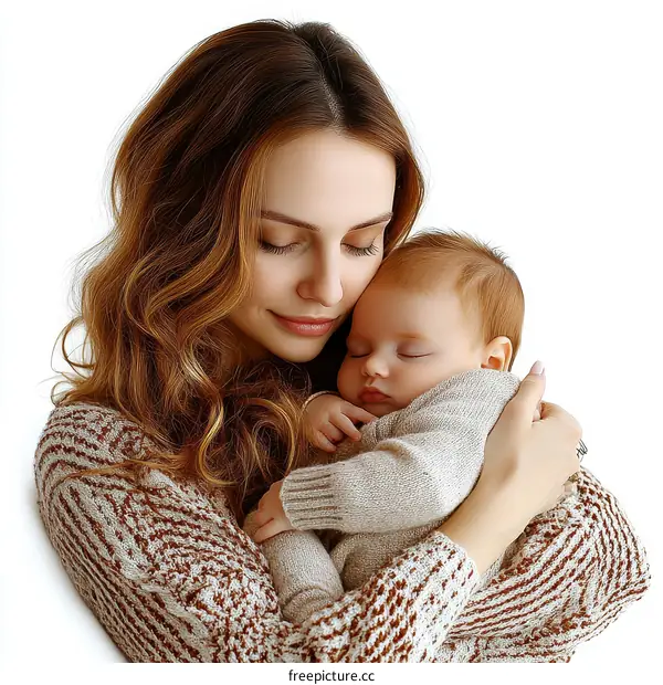 Loving Mother Holding Newborn Baby