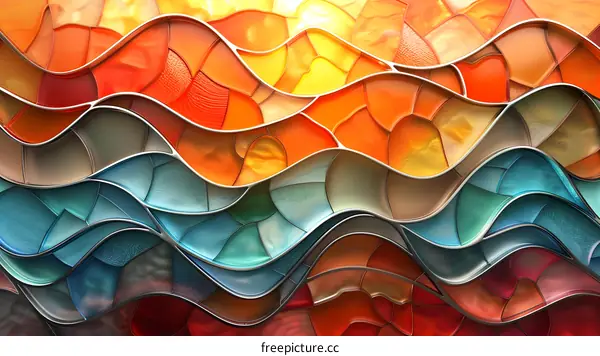 Colorful 3D rendering of stained glass