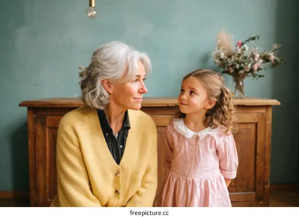 Grandmother and Granddaughter Bonding Moment