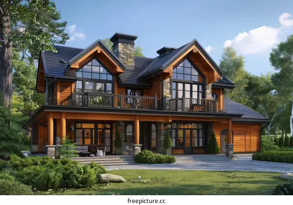 Modern Log Cabin Home Exterior Design