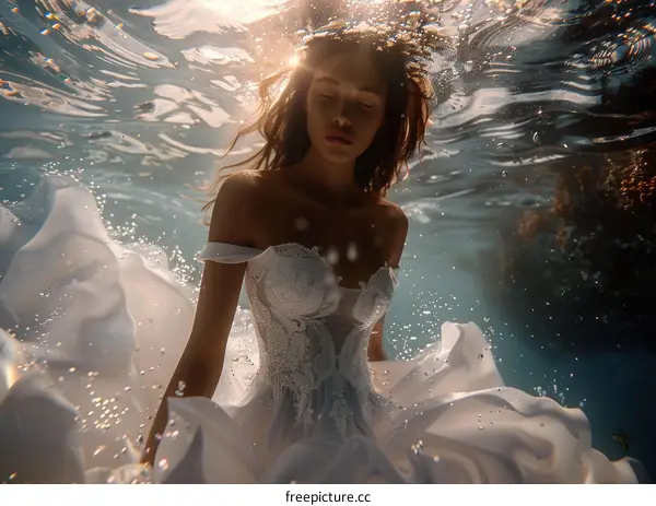An Underwater Dream: A Bride in a White Dress