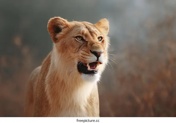 Fierce Lioness Portrait in Natural Habitat
