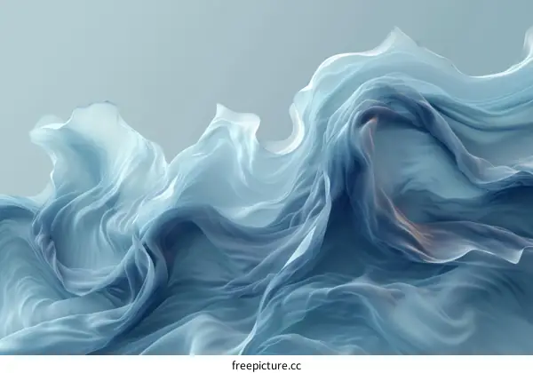Blue flowing silk-like fabric