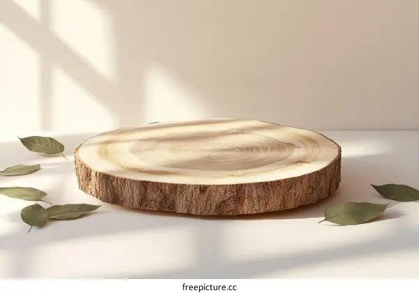 Wooden Slice Display Stand with Natural Elements