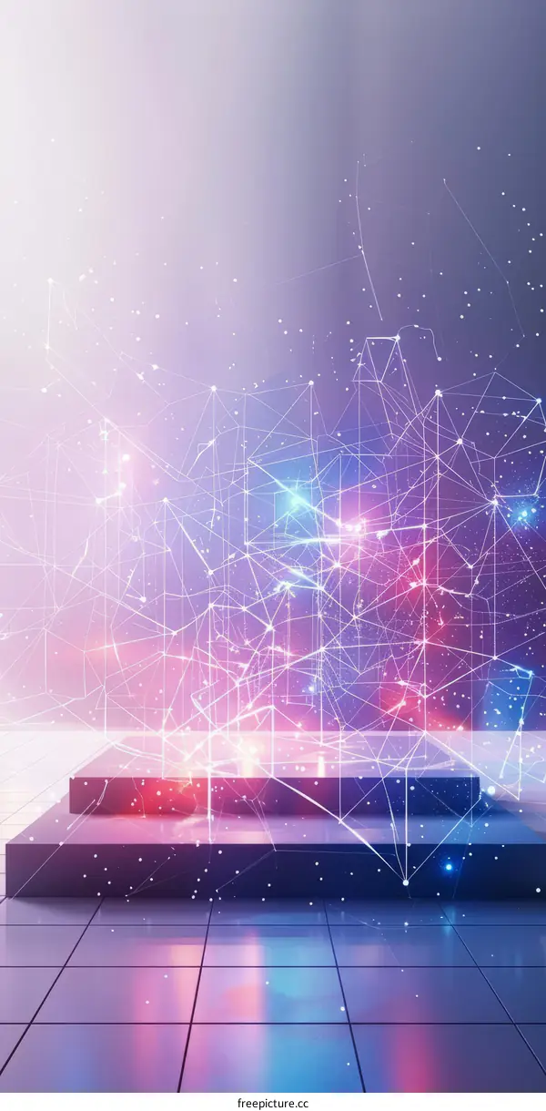 Abstract glowing pink and purple geometric shapes background