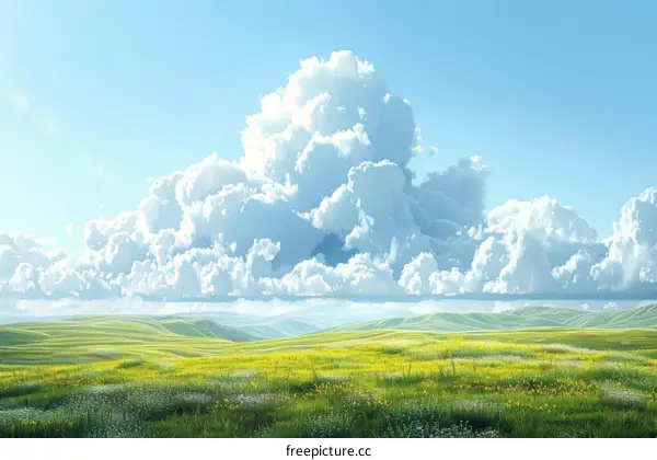 White Clouds in the Blue Sky