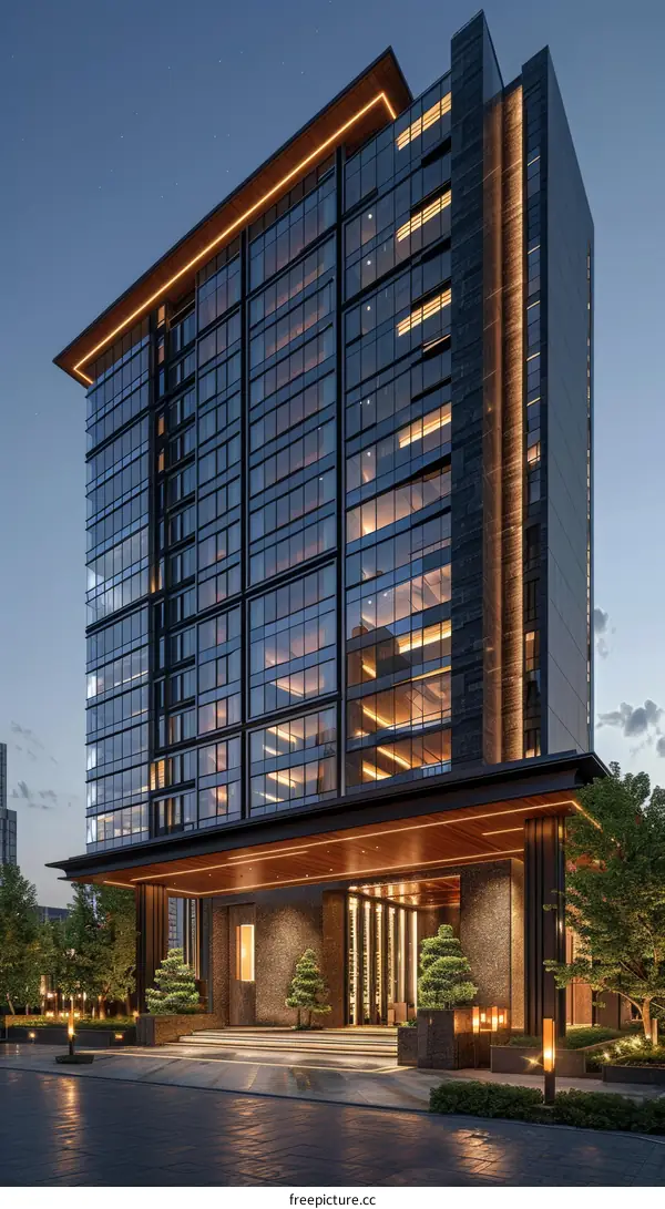 Modern Glass Skyscraper in City Center