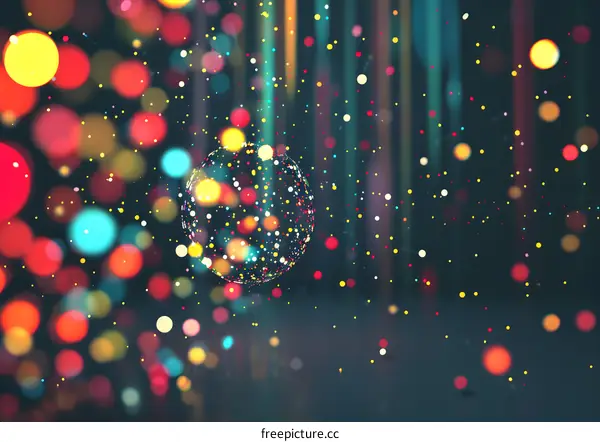 Abstract Colorful Sphere With Bokeh Background