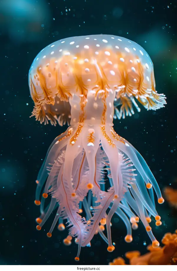 Glowing Jellyfish with Long Trailing Tentacles