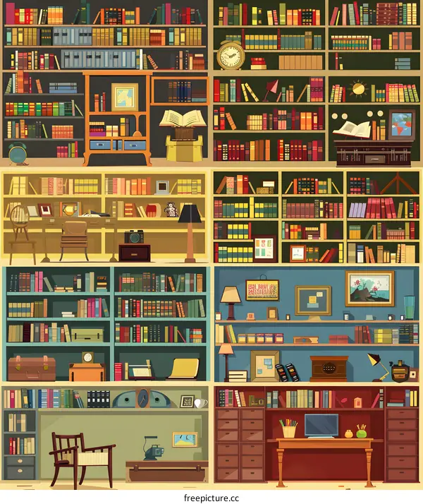 Collection of Bookcases in Different Styles and Designs