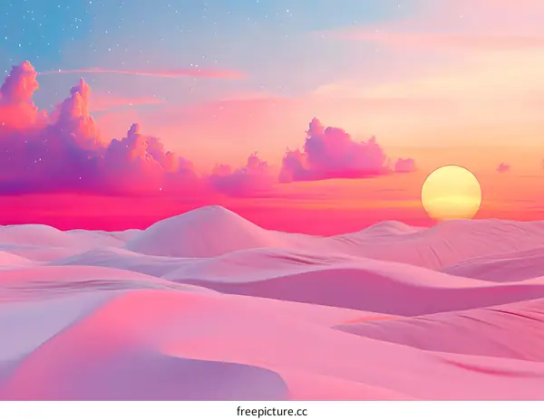 Pink Sunset Desert Landscape