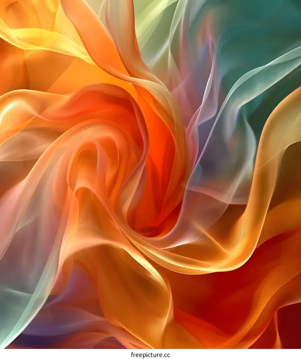 Colorful abstract background of flowing fabric