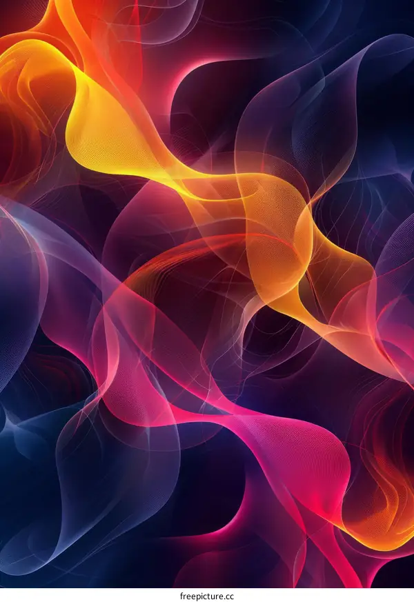 Abstract Colorful Flowing Lines Background Design