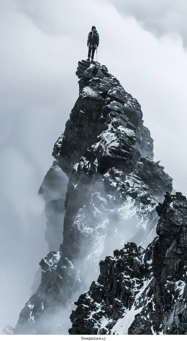 Man standing on the top of a mountain
