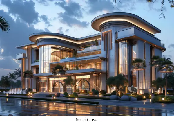 Modern Architectural Design of a Luxurious Mansion