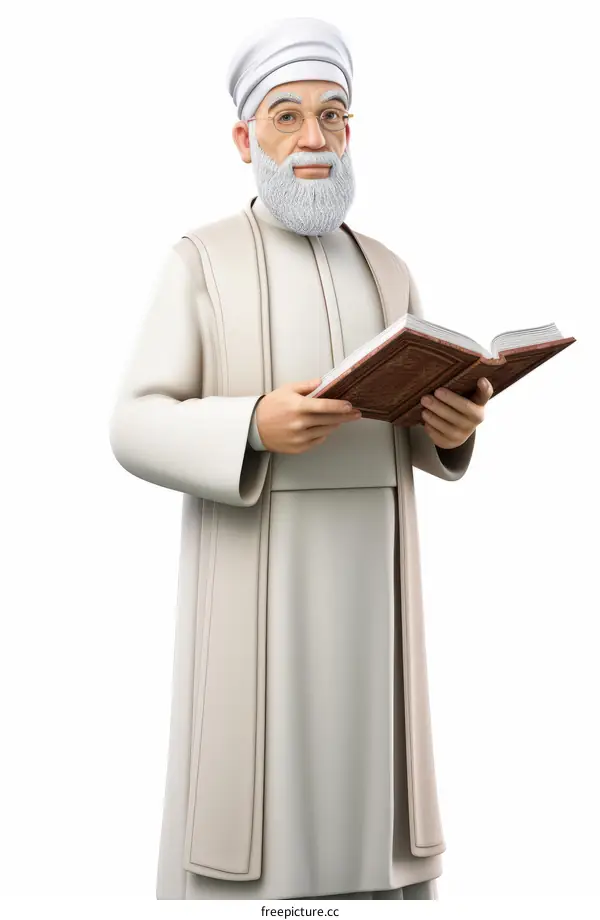 Muslim Scholar Studying the Quran