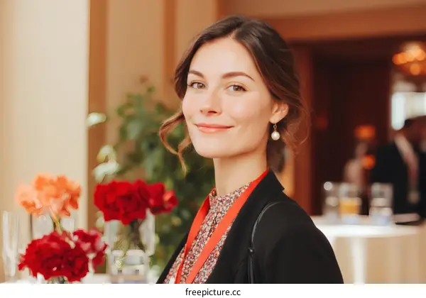 Business woman at a conference or event