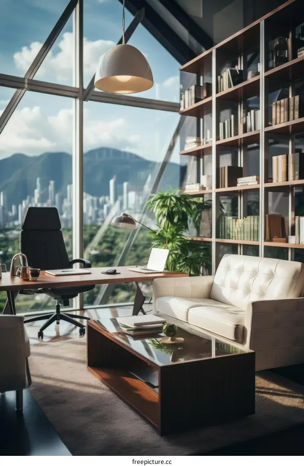 Modern Office Interior with City View