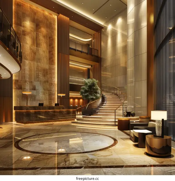 Modern and Luxurious Hotel Lobby Interior