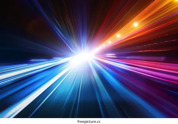 Light trails on a dark background