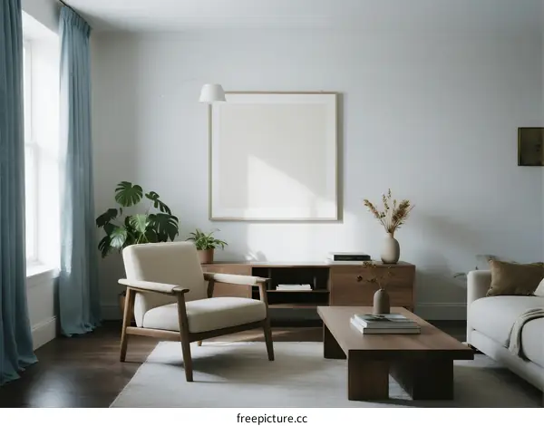 Modern Living Room with Natural Light and Minimalist Decor