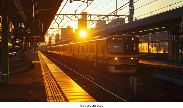 Golden Hour Train Arrival