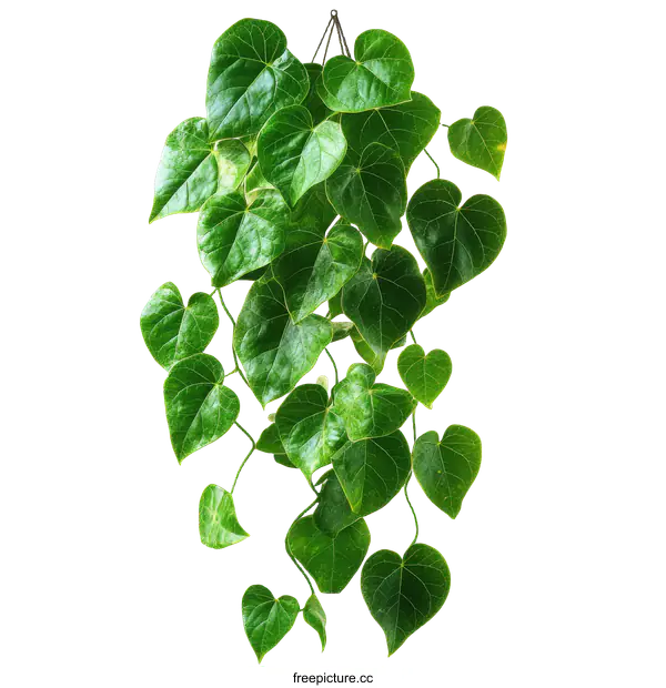 [Transparent Background PNG]Hanging Heart-Shaped Leaves of a Plant