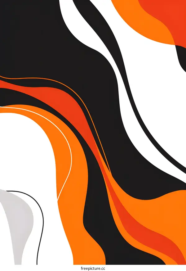 Abstract Orange Black And White Graphic Design