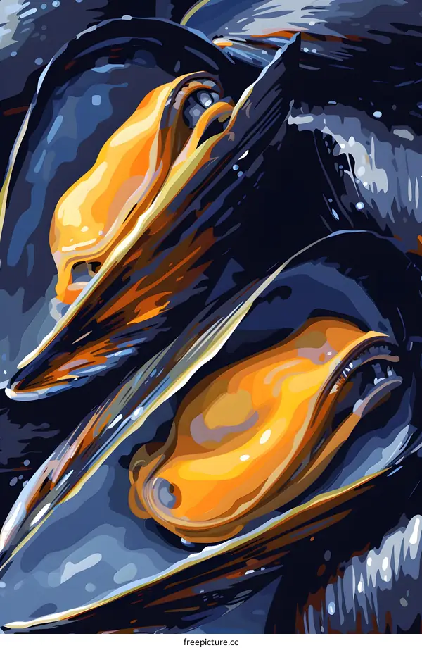 Abstract mussels painting