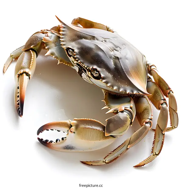 Live Dungeness Crab on White Background