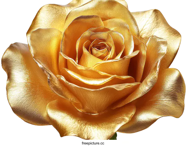 [Transparent Background PNG]Close-up Gold Rose Flower Detail