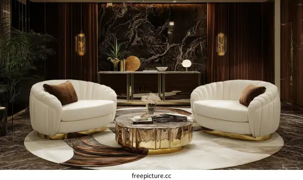 Luxury Cream Sofa Set in Modern Living Room