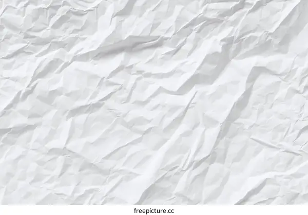 Wrinkled White Paper Texture Background