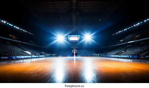 Basketball Court Under the Spotlight